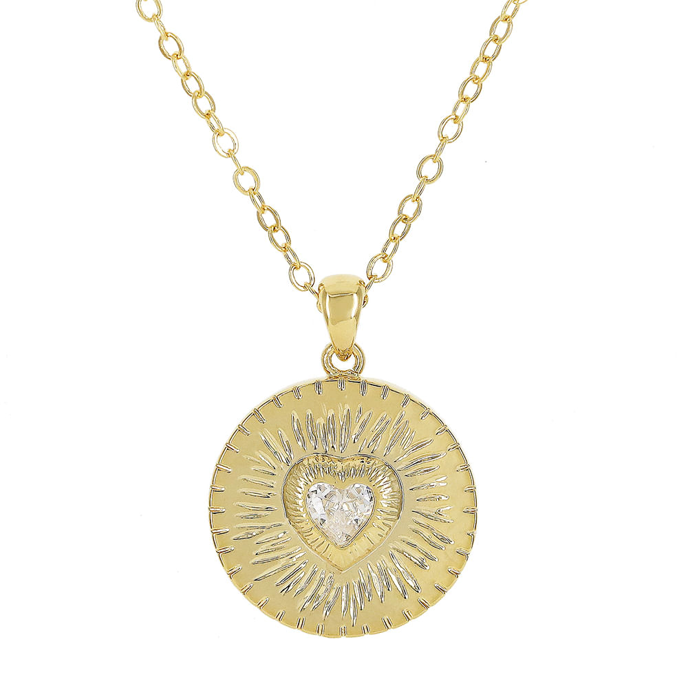 Colar-chapinha-redonda-desenhada-Dourado